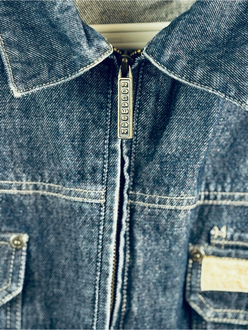 Vintage Rocawear Denim Jacket XL – Y2K Hip Hop Streetwear Jean Jacket - Picture 8 of 11